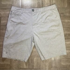 LinkSoul Men's Boardwalker Performance Golf Shorts Flat Front - Gray - 34 x 9"